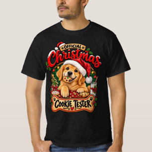 T-shirt Testeur de biscuits de Noël officiel Retriever dor