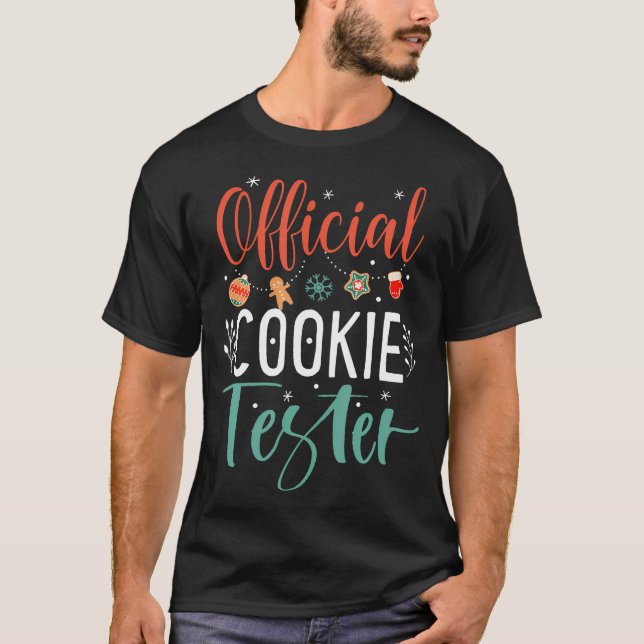 T-shirt Testeur officiel de biscuits amusant Couples de No (Devant)