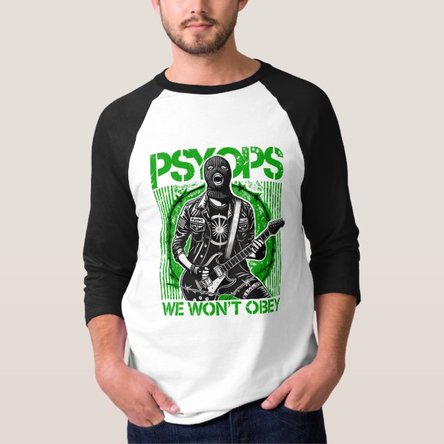 T-shirt Tête à raglan PSYOPS (Devant)