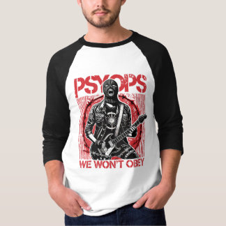 T-shirt Tête à raglan PSYOPS - rouge