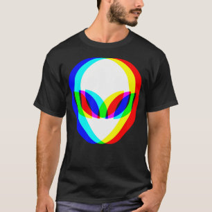 T-shirt Tête Alien Trippy Vaporwave Techno Rave Edm Music