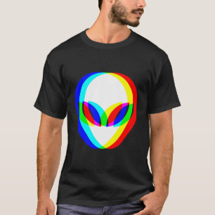 T-shirt Tête Alien Trippy Vaporwave Techno Rave Edm Music