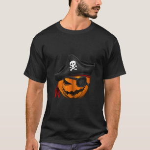 T-shirt Tête citrouille À Style Pirate Halloween