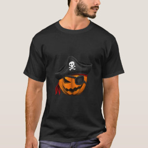T-shirt Tête citrouille À Style Pirate Halloween