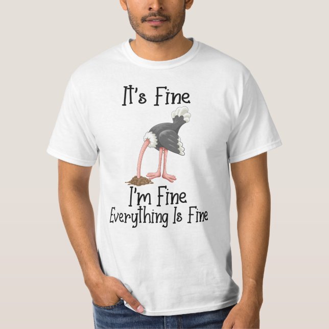 T-shirt Tête d'autruche drôle dans le sable (Devant)