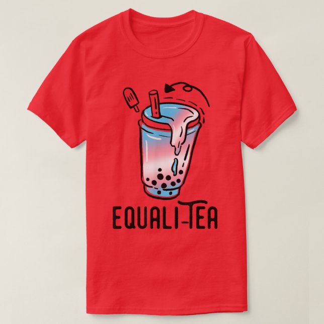 T-shirt Tête de bulle transgenre Thé drôle LGBT Trans drap (Design devant)