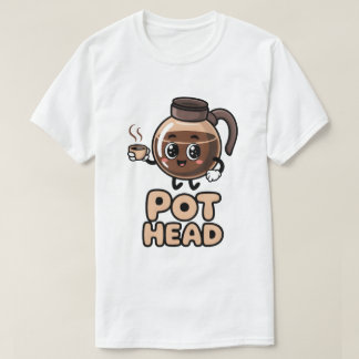 T-shirt Tête de cafetière Mignon Kawaii Café Cadeau drôle