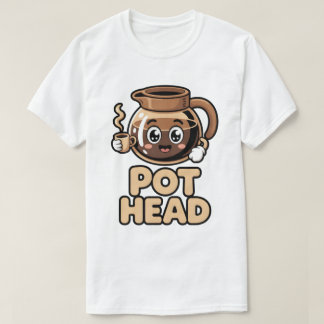 T-shirt Tête de cafetière Mignon Kawaii Café Cadeau drôle