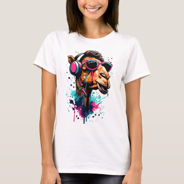 T-Shirt Tête De Camel - Coloré Romantique (Devant)