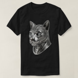 T-shirt Tête de chat argentée celtique féroce – Guerrier d