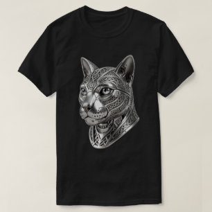T-shirt Tête de chat argentée celtique féroce – Guerrier d