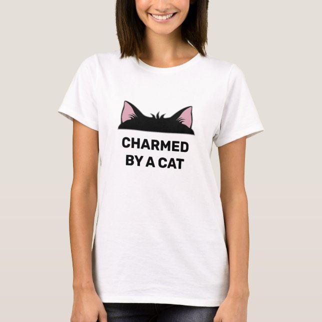 T-shirt Tête de chat noire et citation de chat drôle perso (Devant)