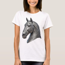 Tête de cheval argentée celtique majestueuse avec 