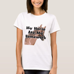 T-shirt Tête de chevaux - mon cheval a mangé mon travail