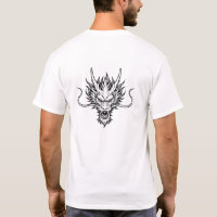 Tête de dragon japonais féroce en ligne art