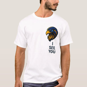 T-shirt Tête de Faucon Gras avec déclaration "JE VOUS VOIS