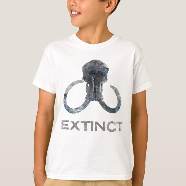 T-shirt Tête de fossile de Mammoth laine disparue Version  (Devant)