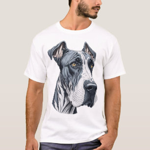 T-shirt Tête de Grand Danois stylisée