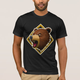 T-shirt Tête de grizzli féroce - Graphique de l'esprit pré
