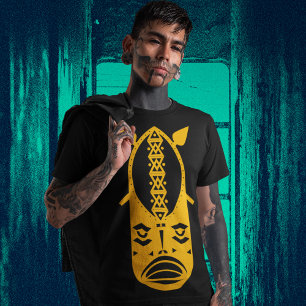 T-shirt Tête de guerrier jaune