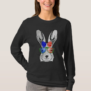 T-shirt Tête De Lapin Avec Lunettes De Soleil Pour Femmes