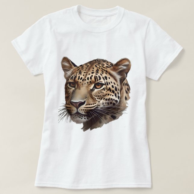 T-shirt Tête de léopard africain (Design devant)