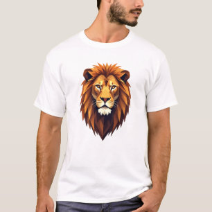 T-shirt Tête de lion géométrique gras