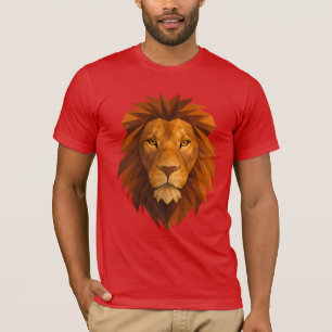T-shirt Tête de lion polygonale - Conception de puissance 