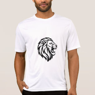 T-shirt Tête de lion rugissant Line Art Tribal Vector