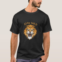 T-shirt tête de lion sans peur Restez tee - shirts