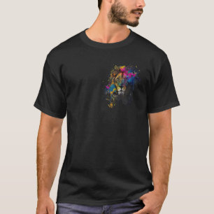 T-shirt Tête de lion Visage zoo Animal peinture éclatant c