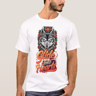 T-shirt Tête de loup de frére style traditionnel tatouage