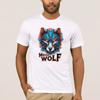 T-shirt Tête de Loup Méca – Design de Loup Cyberpunk Futur