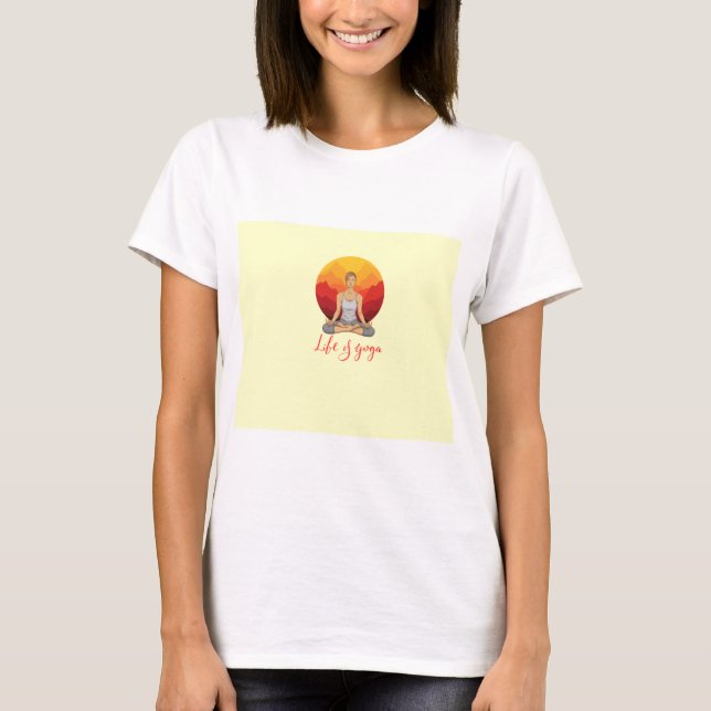T-shirt Tete de méditation de Yoga. (Devant)