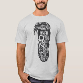 T-shirt tete de mort citation hipster beard rebel barbe co
