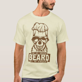 T-shirt tete de mort citation hipster life without beard b