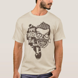 T-shirt tete de mort citation hipster pipe smokers real ma