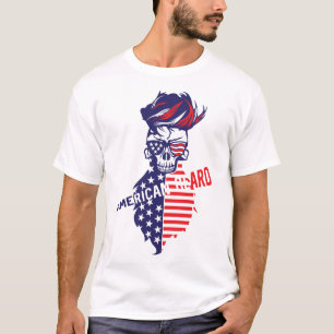 T-shirt tete de mort hipster citation barbu american beard
