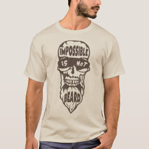 T-shirt tete de mort hipster citation impossible beard bar