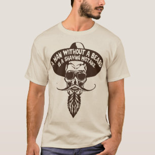 T-shirt tete de mort hipster citation man beard shaving mi