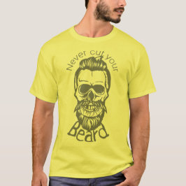T-shirt tete de mort hipster citation never cut beard mous