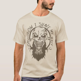 T-shirt tete de mort hipster citation shave hair barbe bar
