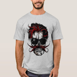 T-shirt tete de mort moustache hipster moustachu lunette d