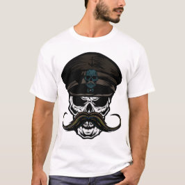 T-shirt tete de mort moustachu kepi casquette moustache hi