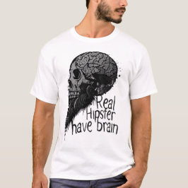 T-shirt tete de mort real hipster have brain crane skull b