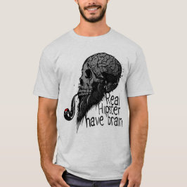 T-shirt tete de mort real hipster have brain crane skull p