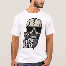 T-shirt tete de mort real skull barbers hipster barbu mous