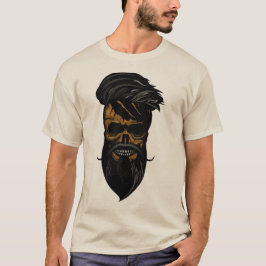 T-shirt tete de mort skull crane hipster barbu moustache b