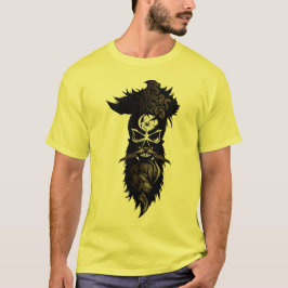 T-shirt tete de mort skull hipster barbu crane barbe moust