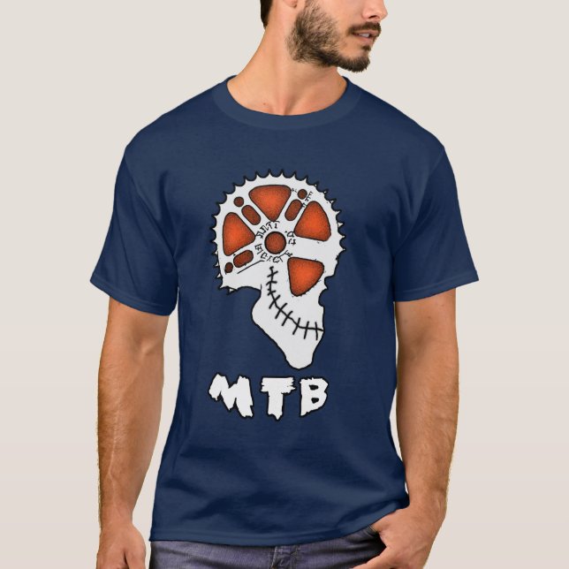 T-SHIRT TÊTE DE PIGNON DE ZOMBI DE VÉLO (Devant)